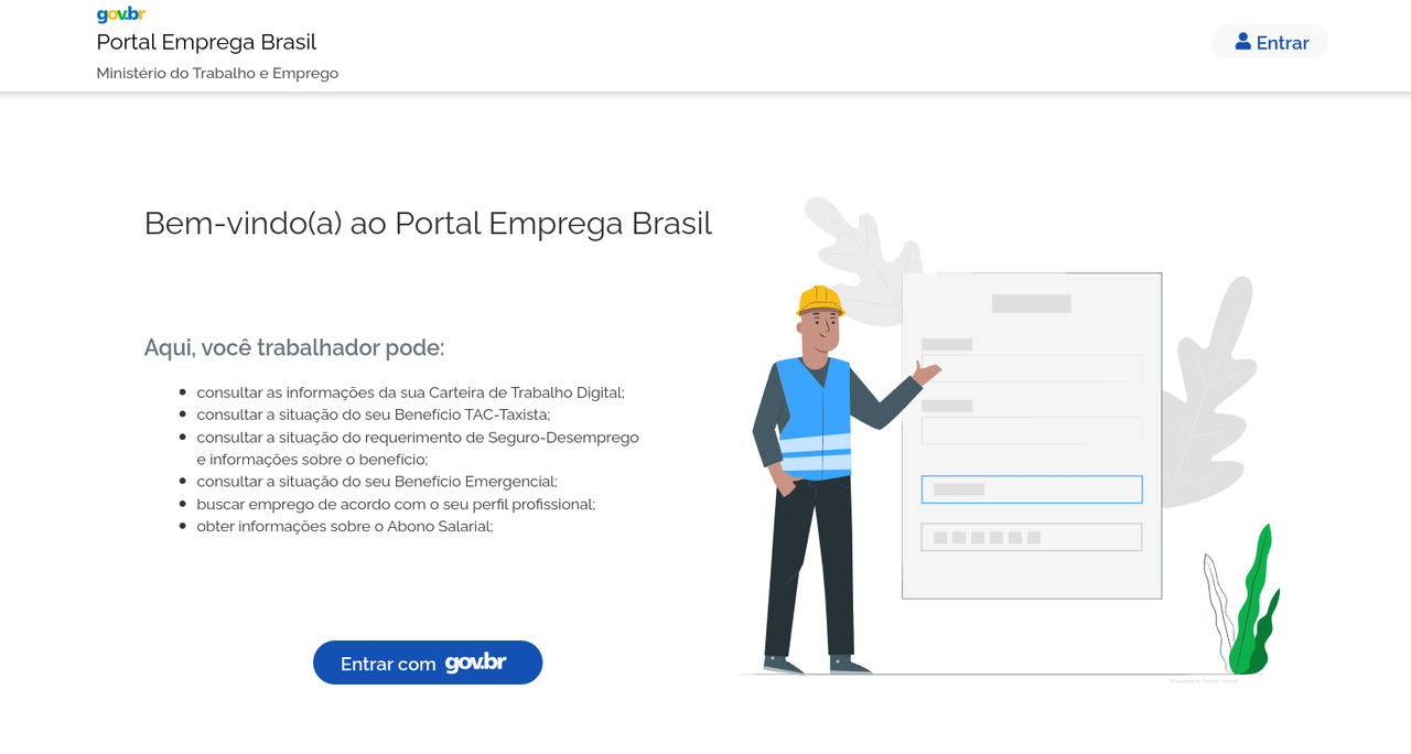 Consulta Pasep pelo CPF no Portal Emprega Brasil